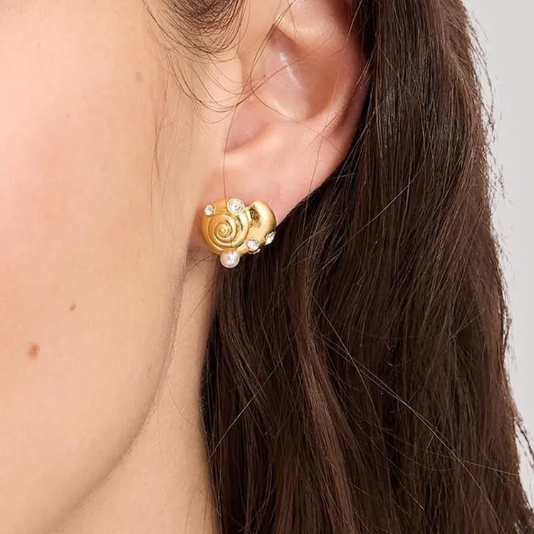 Kate Spade Copper Stud Earrings Unisex Gold-2