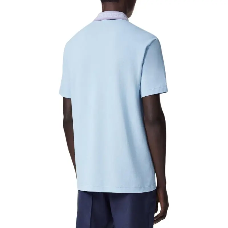 VERSACE Greca Collar Short Sleeved Polo Shirt-2
