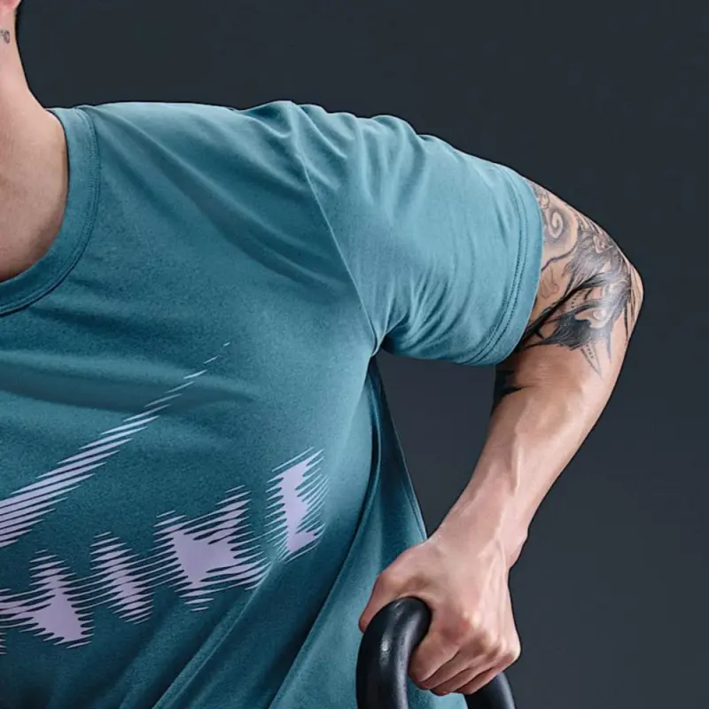 Nike HYVERSEDRI FIT UV T Shirt Men's Smoke Blue-4