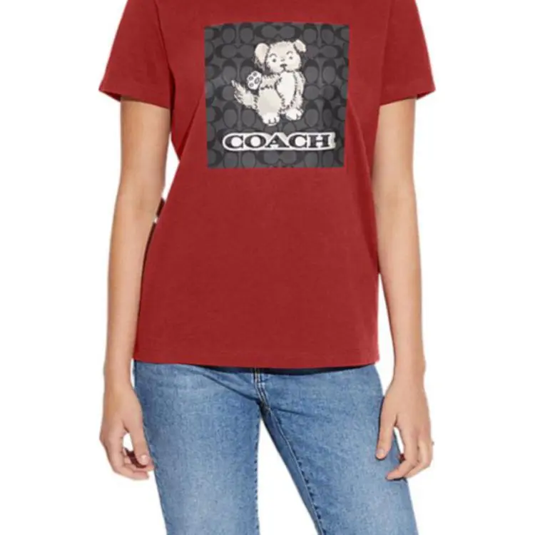 COACH Regular T Shirt Women's Red-2