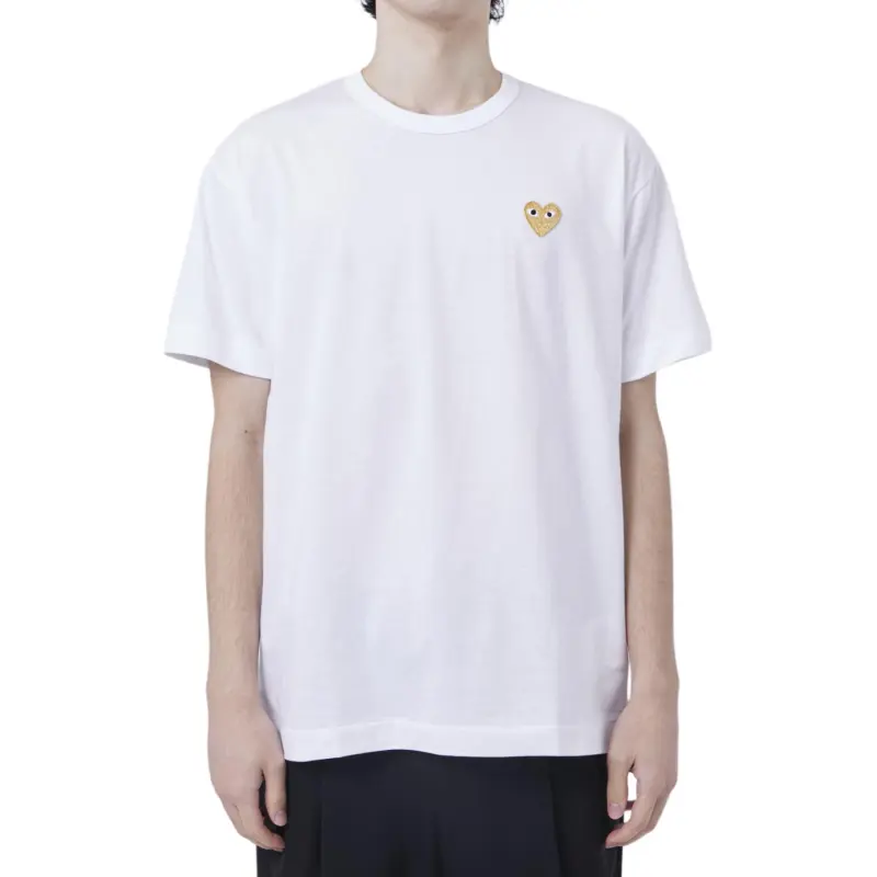 CDG Play T Shirts Unisex White-2