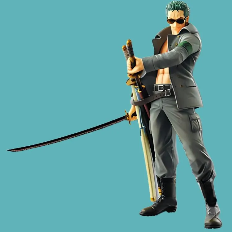 BANPRESTO Roronoa Zoro Glass Factory Ichiban Kuji One Piece Military Style Final Prize Zoro Scale Figures 20cm-4