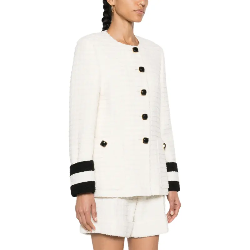 GUCCI Collarless Tweed Jacket-1