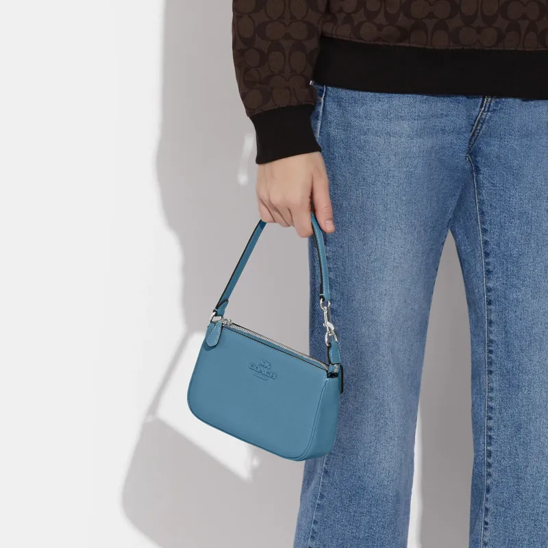 COACH Nolita Cow Leather Shoulder Bag Portable Clutch Medium Size Women's Blue-4