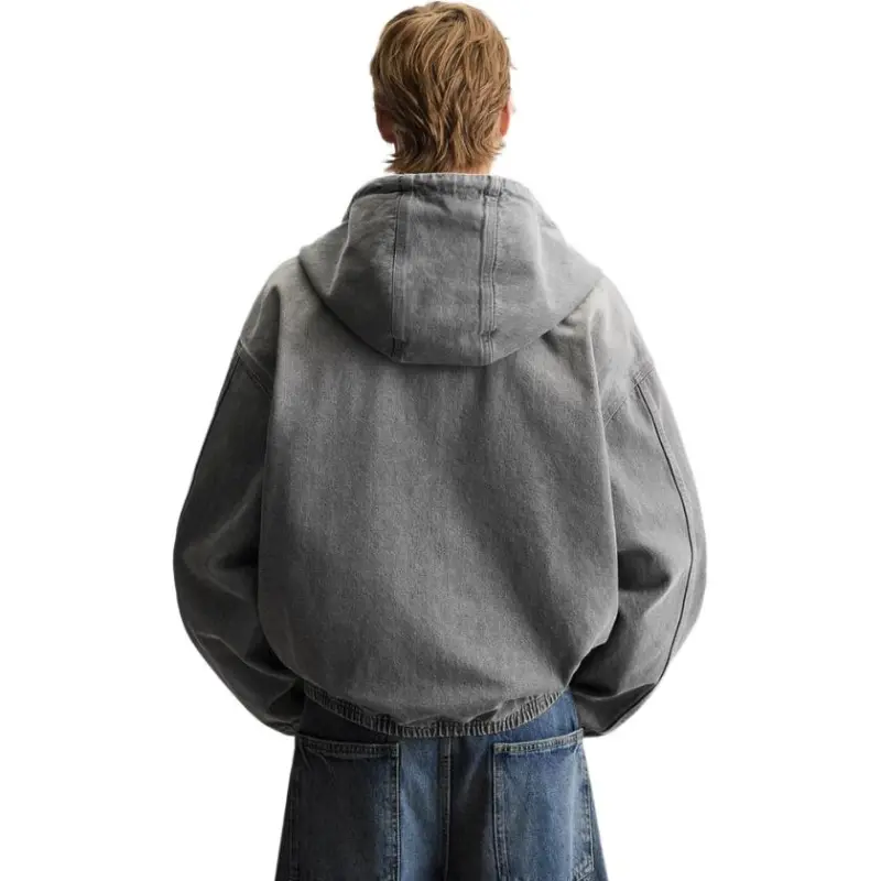 ZARA Denim Jackets Men Gray-3