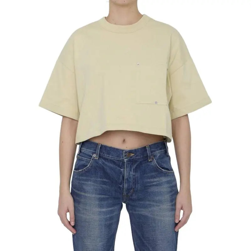Bottega Veneta Pocket Detailed Cropped T-Shirt-2