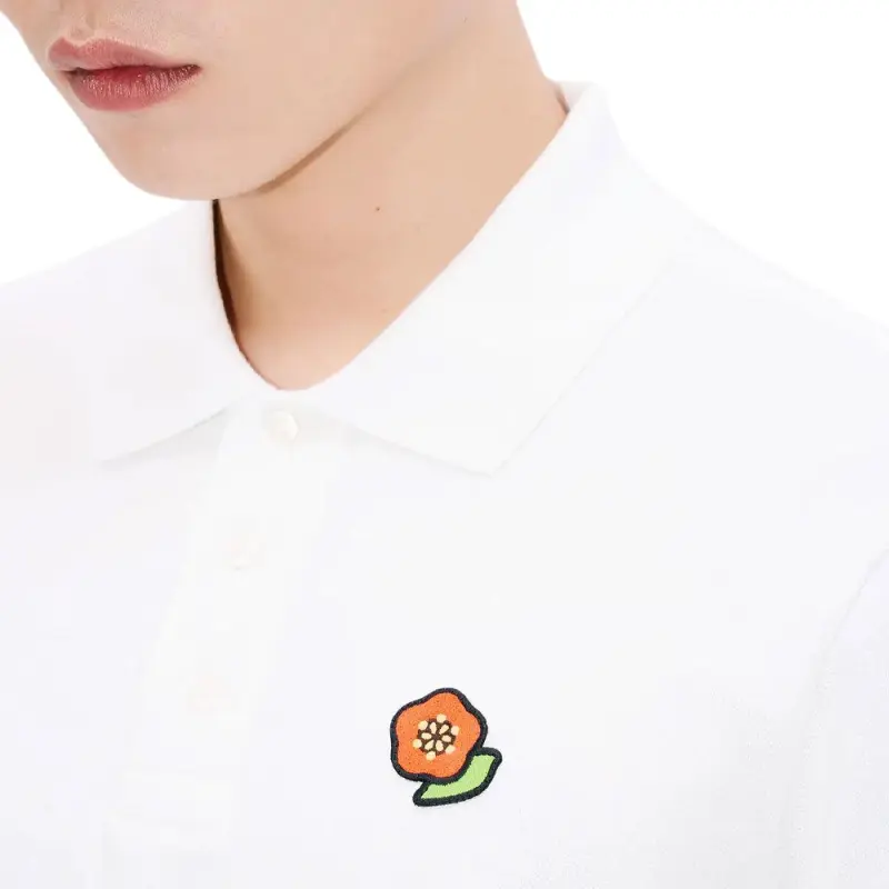 KENZO Floral Embroidered Short Sleeved Polo Shirt-5