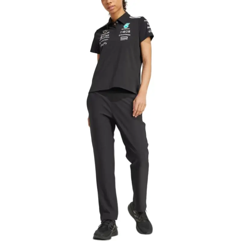 Adidas Women's Mercedes Amg Petronas Formula Team Polo Black/White-2