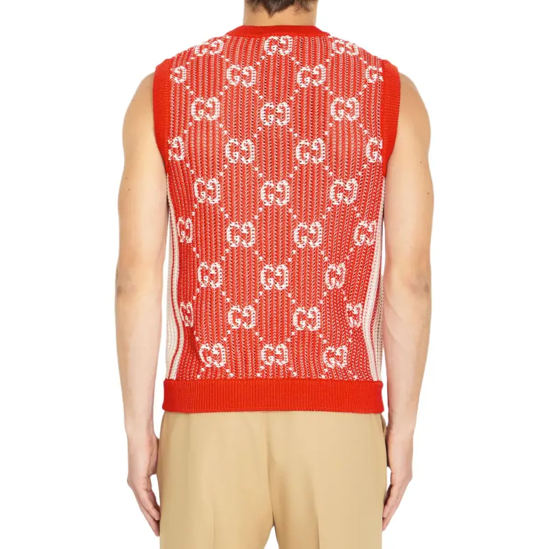 GUCCI Gg Jacquard Knitted Vest-4