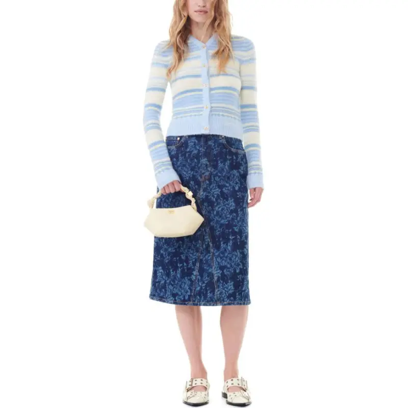 GANNI Striped Knit Cardigan-2