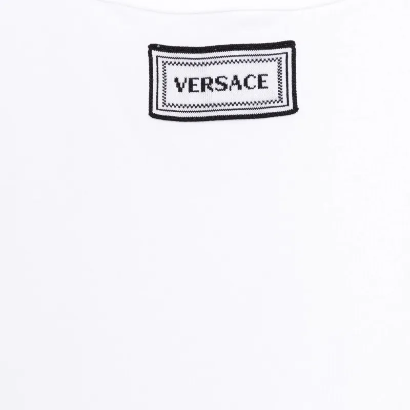 VERSACE Logo-Patch Ribbed Tank Top-2