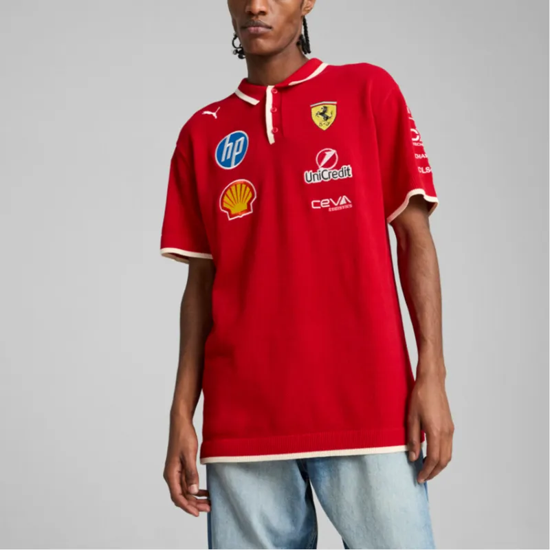 PUMA Scuderia Ferrari Racing Collection Polo Shirt Men's Red-3