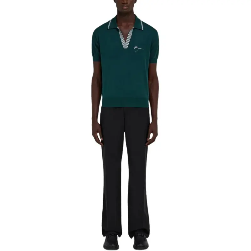 FERRAGAMO SS25 Polo Shirt Men's Dark Green-1