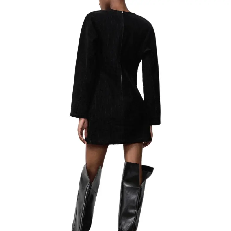 ZARA Trf Long Sleeved Dresses Women's Black-4