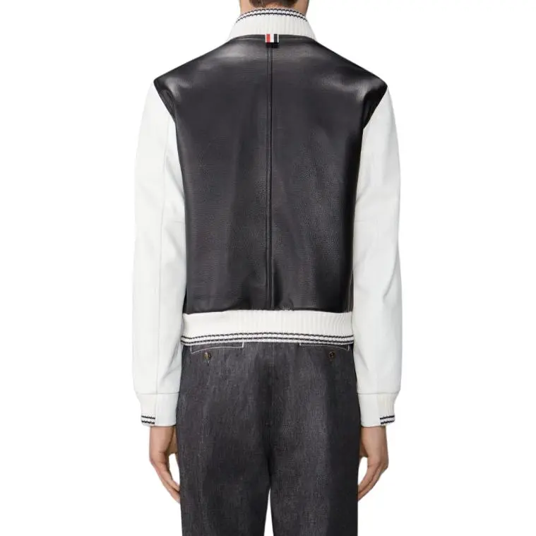 THOM BROWNE Buttoned Long Sleeved Bomber Jacket-4