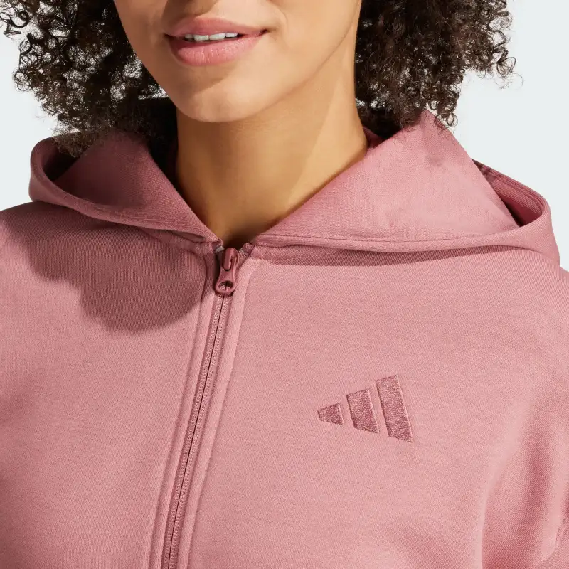 Adidas All Szn Fleece Full Zip Hoodie Preloved Crimson-3
