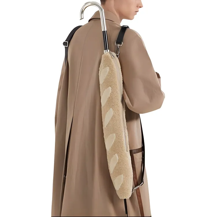 FENDI Baguette Sheepskin One Shoulder Crossbody Travel Storage Bag Men's Light Umber-2