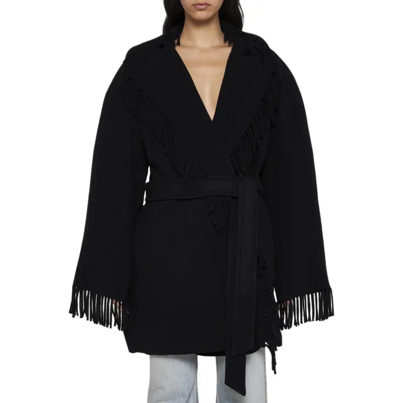 Balenciaga Belted Fringed Coat-3