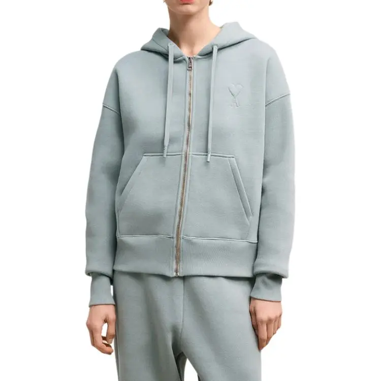 Ami Paris Ami De Coeur Zip up Hoodie-1