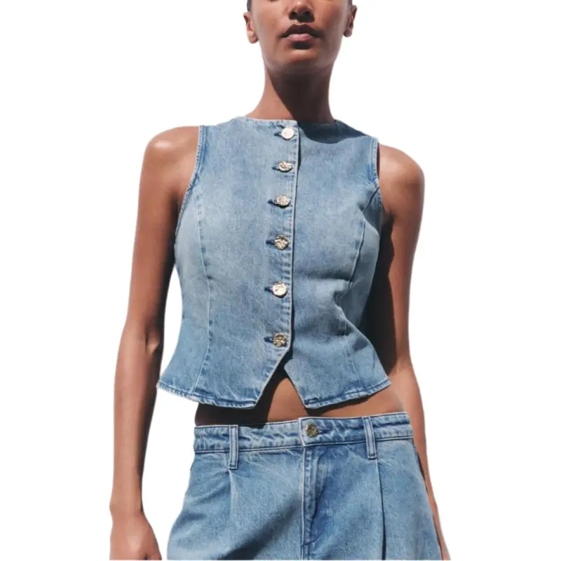 ZARA Tank Tops Women's Medium Blue-2