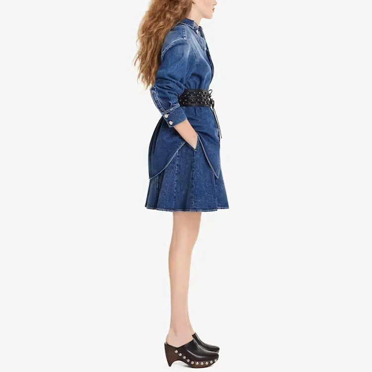 Alaia Denim Short Skirts Women's Blue-3