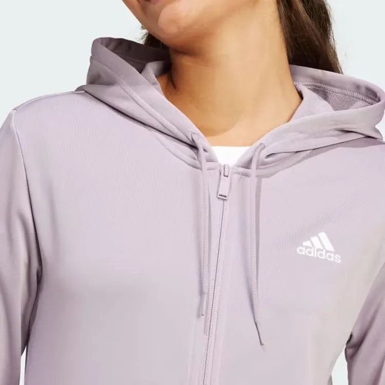 Adidas Linear Tracksuit Casual Suit Women's Purple-4