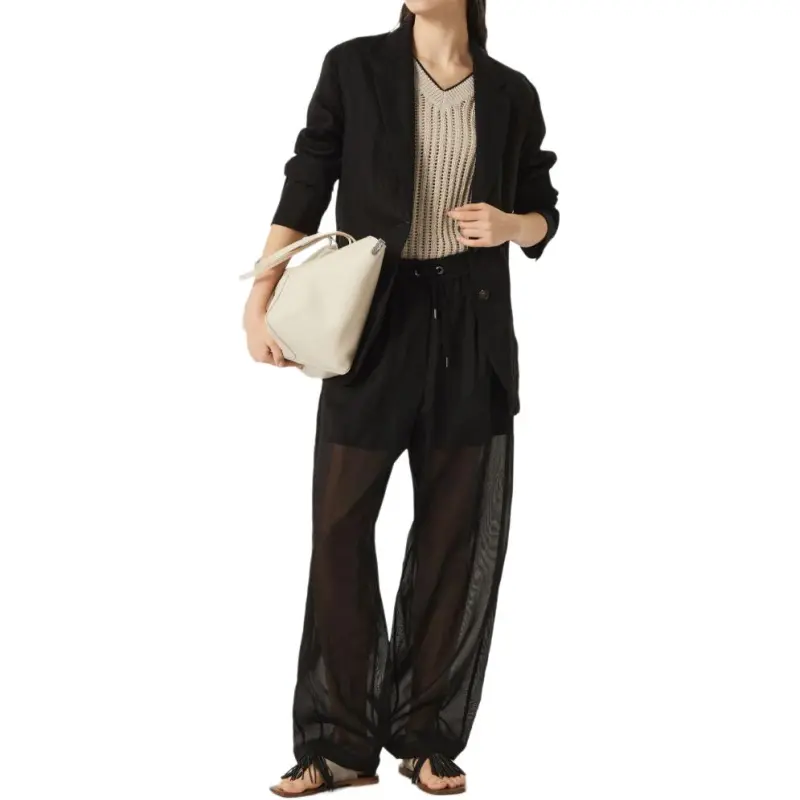 Brunello Cucinelli Embellished Openwork Rib Sweater Vest-4