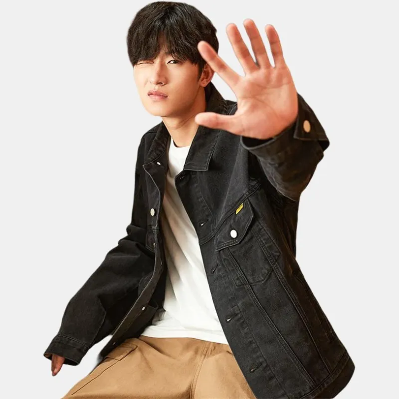 Tonlion Denim Jacket Men's Carbon Black-1