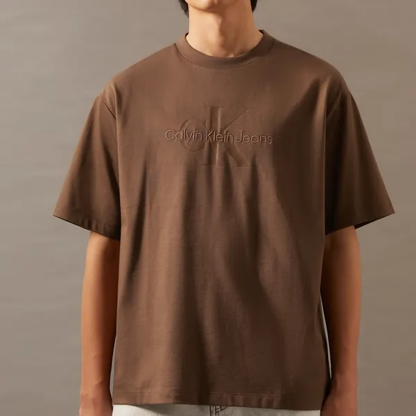 CALVIN KLEIN T Shirt Men's Light Coffee-1