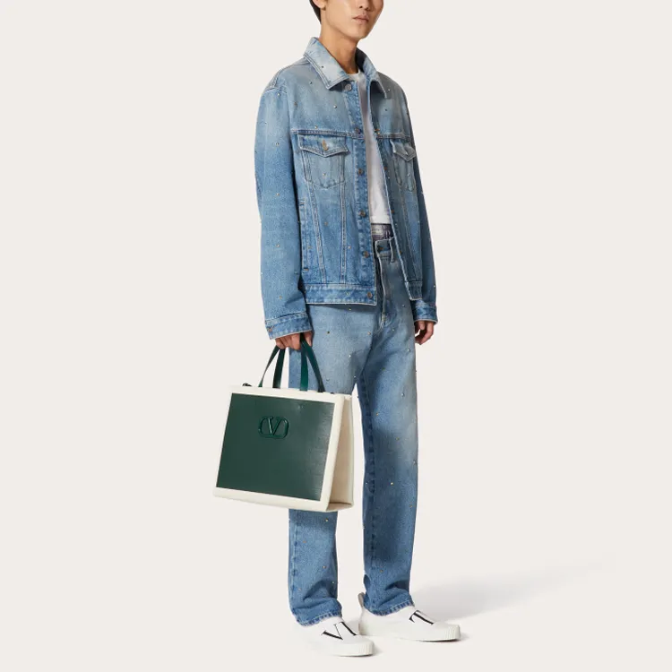 Valentino Buttoned Long Sleeved Denim Jacket-4
