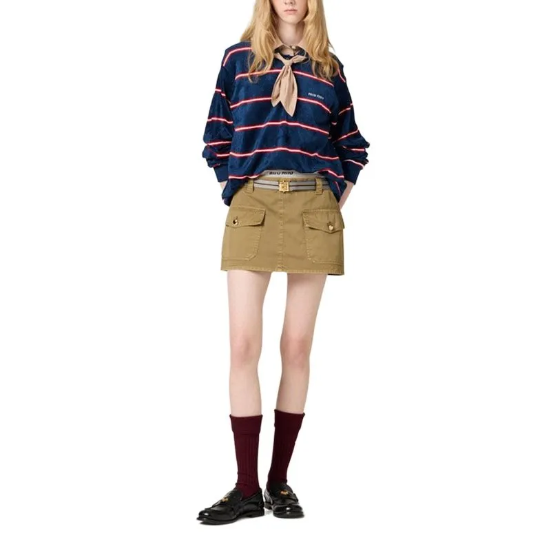 MIU MIU Polo Shirt Women's Blue Red-1