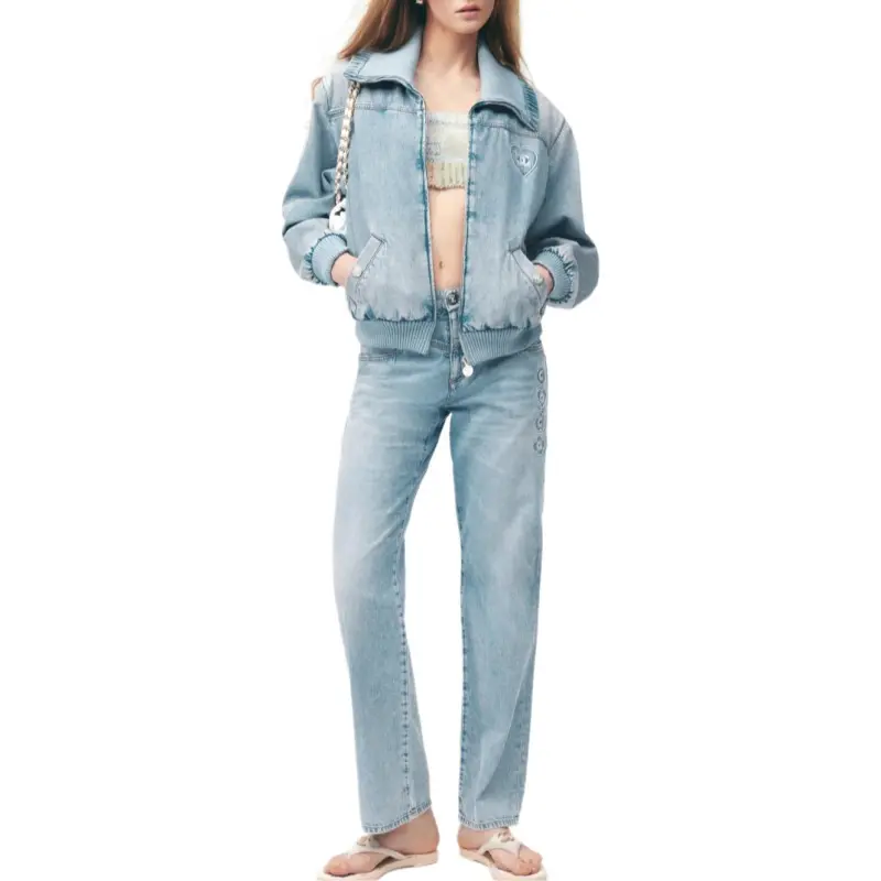 CHANEL Denim Jacket Women's Light Blue-2