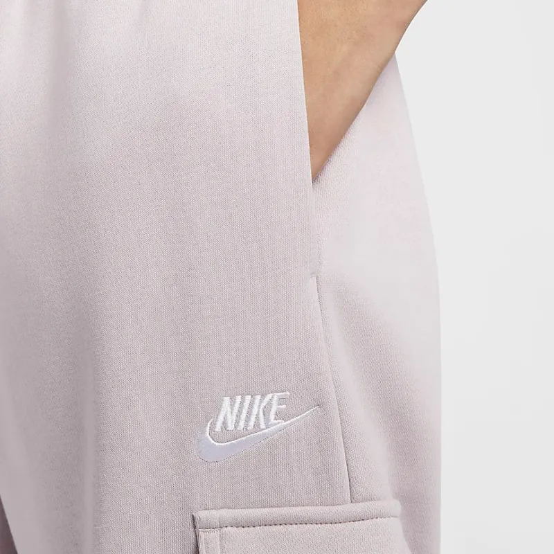 Nike Sportswear Club Fleece Knitted Sports Pants Women's Gray Purple/White-3