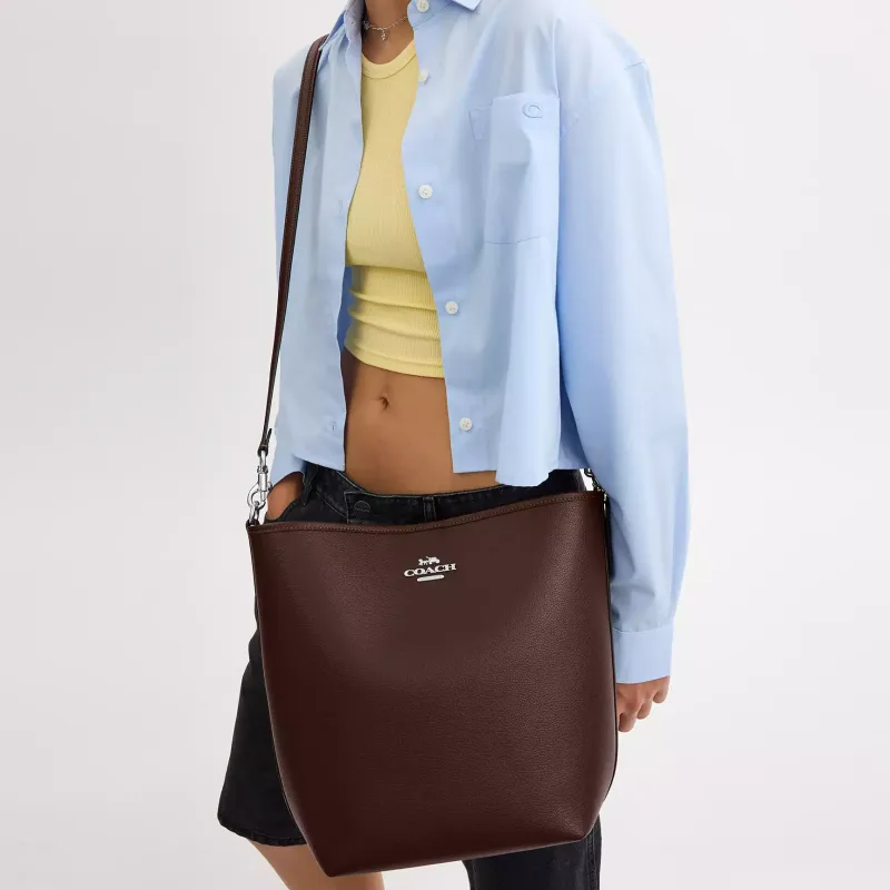 COACH City Leather Portable Crossbody Bag, Shoulder Bag Tubas Women's Maple Brown-3