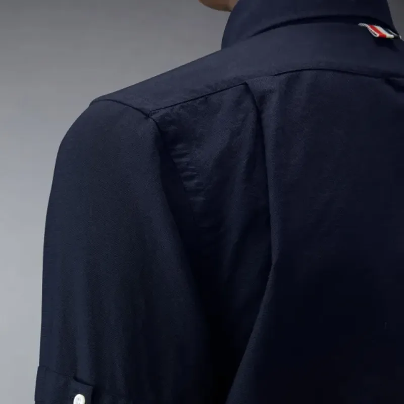 THOM BROWNE Logo tag Cotton Shirt-5