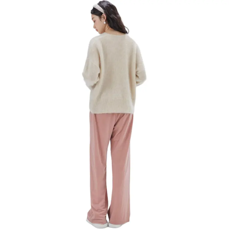 DEAR DEER PUFF Casual Pants Women's Pink-3
