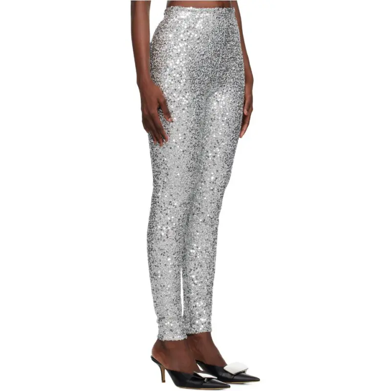 WE11DONE Casual Pants Women's Silver-2