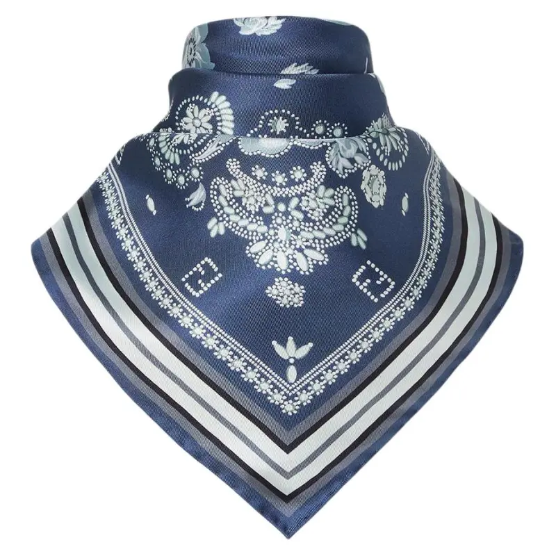 FENDI Mulberry Silk Scarves Women's Blue-1