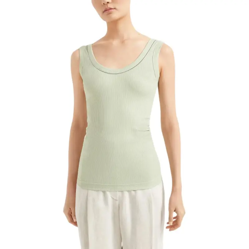 Brunello Cucinelli Ribbed Jersey Tank Top-1
