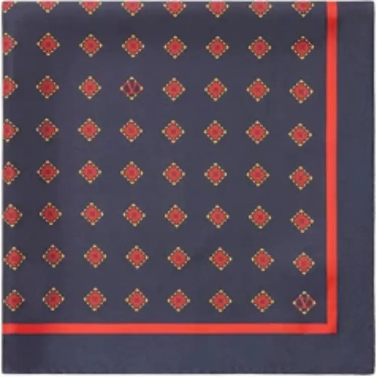 Valentino Mulberry Silk, Silk Scarves Men's Marine Blue-1