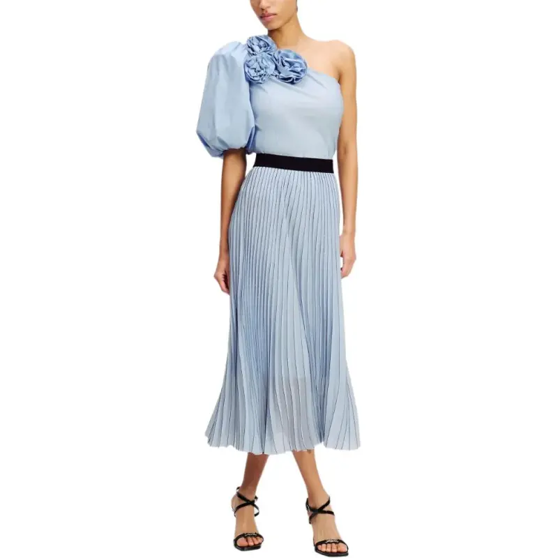 Karl Lagerfeld Floral appliqué One shoulder Blouse-2