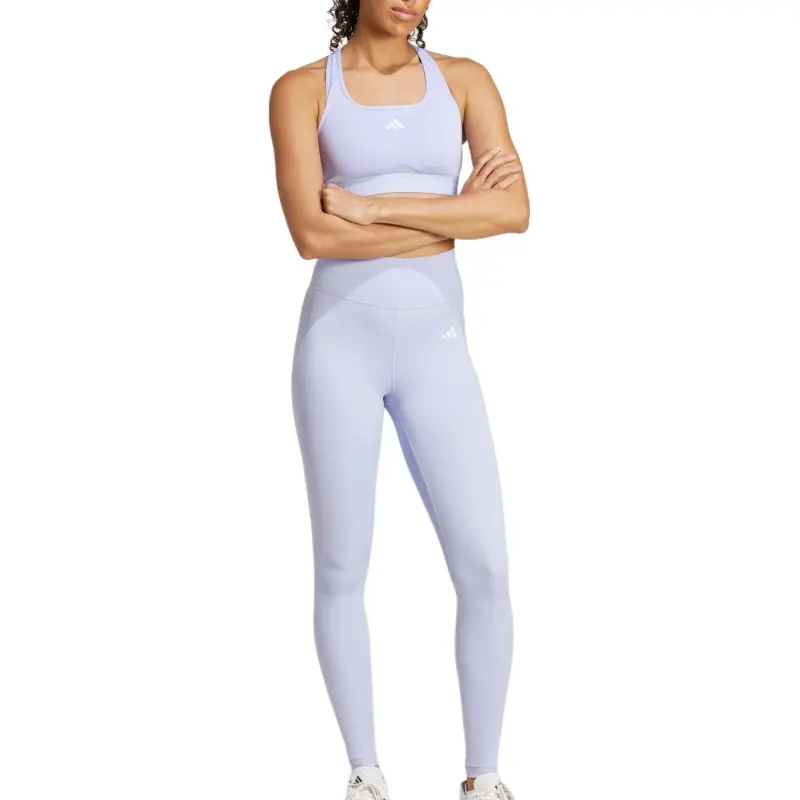 Adidas Women's Optime Essentials Stash Pocket Full Length Leggings Violet Tone/White-1