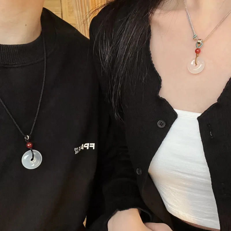 XXOFF Chalcedony Jade Necklaces Unisex-1