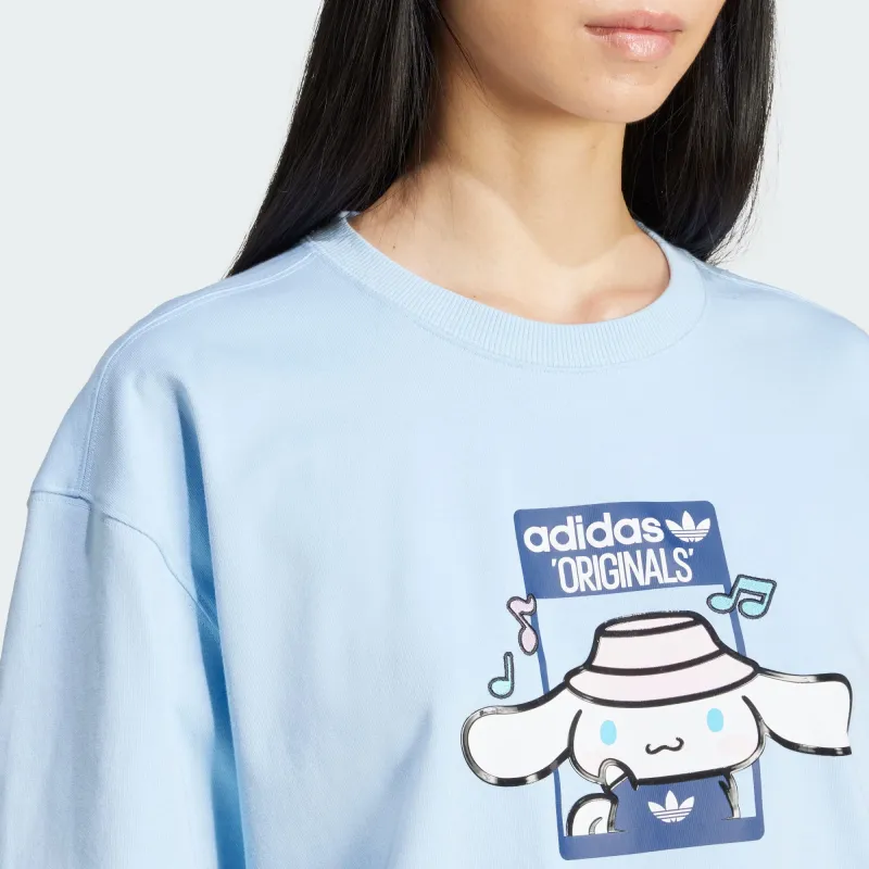 adidas originals X Hello Kitty Cinnamoroll Graphic Oversized Tee 'Clear Sky'-4