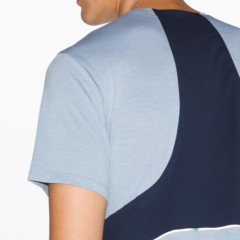 Lululemon Fast And Free T-Shirt Men's Mixed Color Denim Blue-2