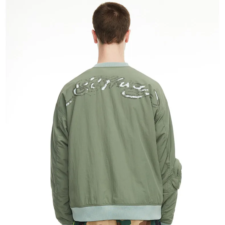 Ed Hardy Crew Neck Puffer Jacket Men's Olive Green-3