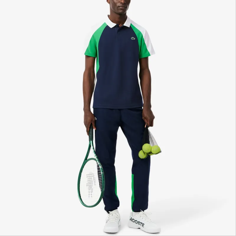 LACOSTE Polo Shirt Men's Marine Blue/Green White-3