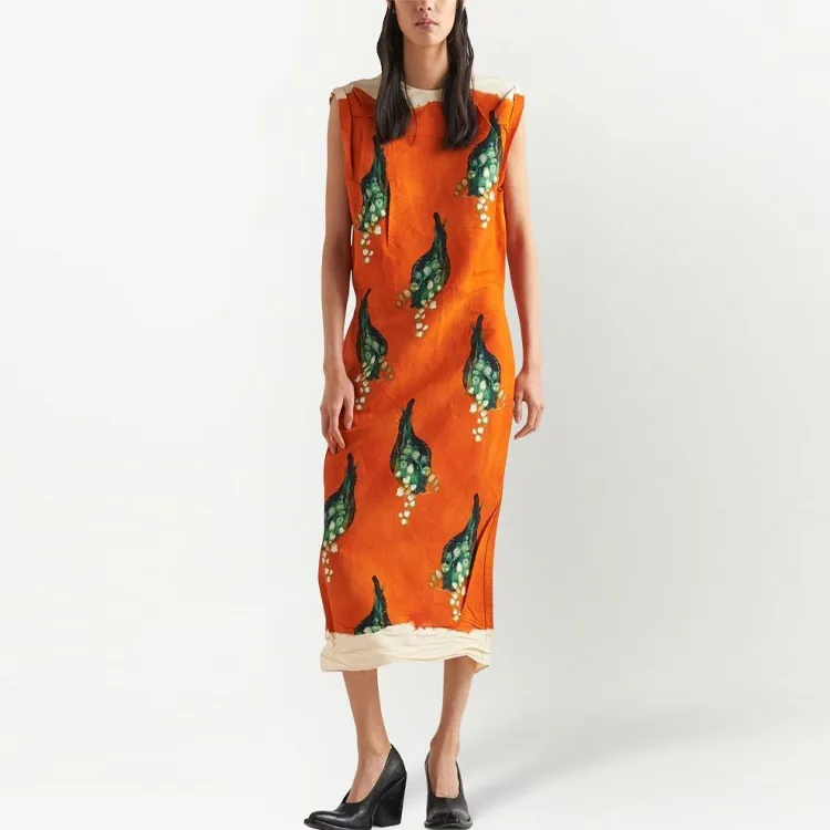 PRADA Sleeveless Dresses Women's Orange-1