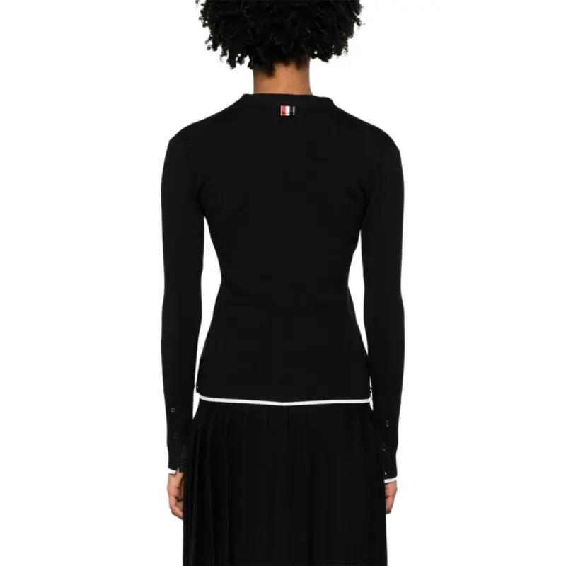 THOM BROWNE Ribbed Wool blend Cardigan-1