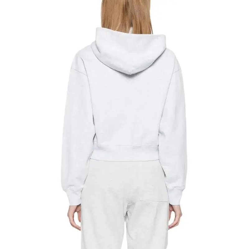 SPORTY & RICH Usa Athletics Cropped Zip Hoodie 'Heather Grey/Sports Red/Navy'-3